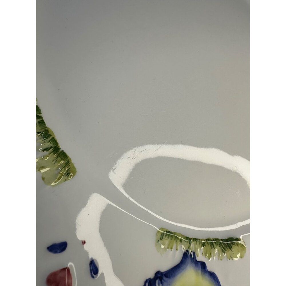 Vtg Stefani Farmhouse Animals Pig Rooster Cow 12.5" Dinner Plate Charger Set 2 - Picture 3 of 10